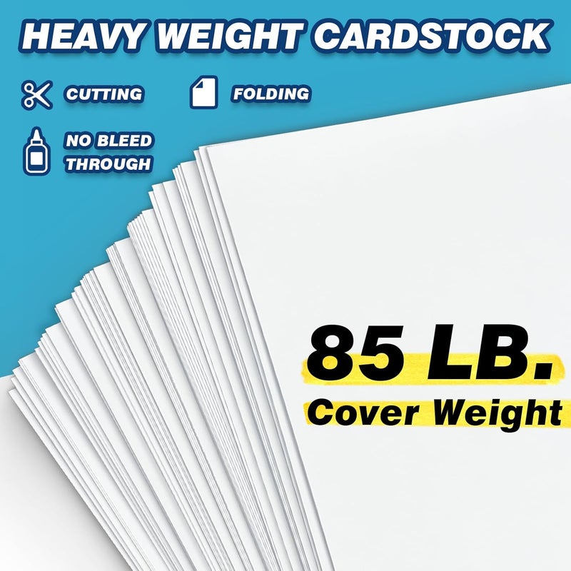 Chella 11" x 14" White Poster Board Heavyweight, for School Craft Project, 85 lb. Cover Weight, 50 Count - Image 3